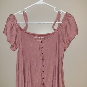 American Eagle Striped Off the Shoulder top